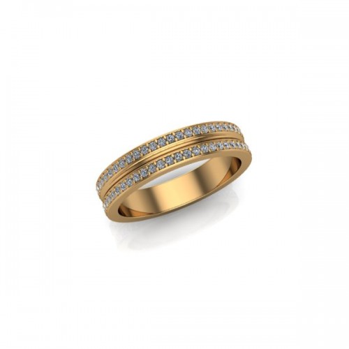 Florence - Ladies 18ct Yellow Gold 0.25ct Diamond Pave Set Wedding Ring From £1325