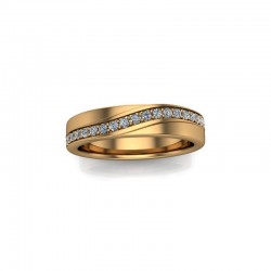 Phoebe - Ladies 9ct Yellow Gold 0.15ct Diamond Pave Set Wedding Ring From £875