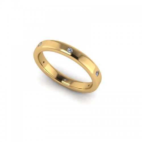 Alice - Ladies 18ct Yellow Gold 0.10ct Diamond Set Wedding Ring From £725