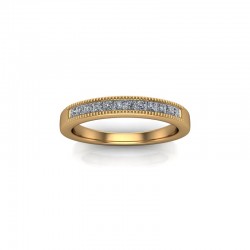 Emilia - Ladies 18ct Yellow Gold 0.20ct Princess Diamond Channel Set Wedding Ring From £995