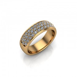 Esme - Ladies 9ct Yellow Gold 0.50ct Diamond Pave Set Wedding Ring From £1445