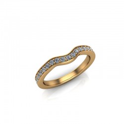 Ada - Ladies 9ct Yellow Gold 0.25ct Diamond Pave Set Wedding Ring From £775