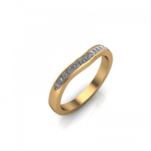 Layla - Ladies 9ct Yellow Gold 0.25ct Princess Diamond Channel Set Wedding Ring From £775