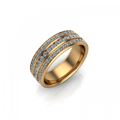 Mila - Ladies 9ct Yellow Gold 1.50ct Diamond Channel Set Wedding Ring from £2945