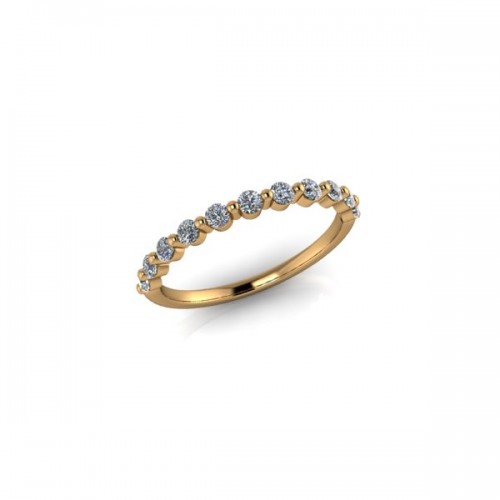 Violet - Ladies 9ct Yellow Gold 0.33ct Diamond Rub Set Wedding Ring From £675
