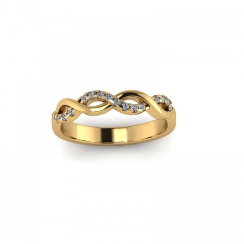 Summer - Ladies 18ct Yellow Gold 0.10ct Diamond Claw Set Wedding Ring From £875
