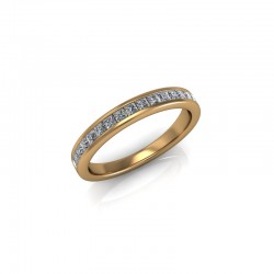 Isabella - Ladies 9ct Yellow Gold 0.33ct Princess Diamond Channel Set Wedding Ring From £825