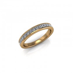 Sophia - Ladies 18ct Yellow Gold 0.50ct Princess Diamond Channel Set Wedding Ring From £1245