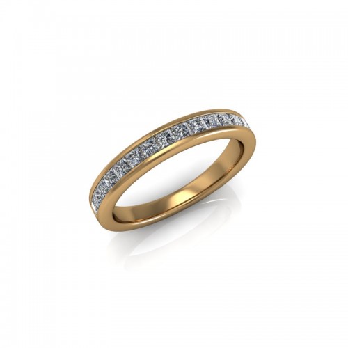 Sophia - Ladies 9ct Yellow Gold 0.50ct Princess Diamond Channel Set Wedding Ring From £995