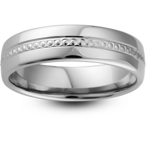 Mens Matt Finish 18ct White Gold Wedding Ring -  6mm Traditional Court - Price From £770