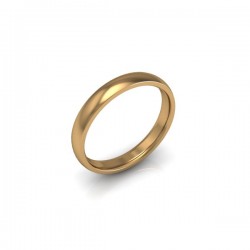 Ladies Plain 18ct Yellow Gold Wedding Ring - 3mm Traditional Court - Price From £345