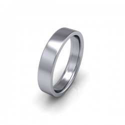 Ladies Plain 18ct White Gold Wedding Ring - 4mm Flat Court - Price From £475