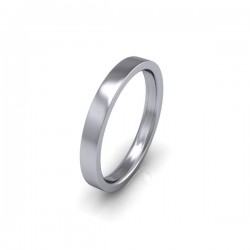 Ladies Plain 9ct White Gold Wedding Ring - 2.5mm Flat Court - Price From £160