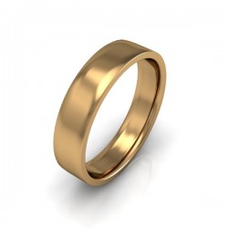 Mens Plain 9ct Yellow Gold Wedding Ring - 5mm Flat Court - Price From £245