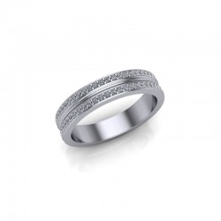 Florence - Ladies 18ct White Gold 0.25ct Diamond Pave Set Wedding Ring From £1325