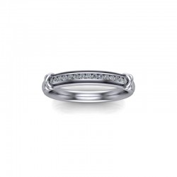 Hallie - Ladies 9ct White Gold 0.10ct Diamond Channel Set Wedding Ring From £625