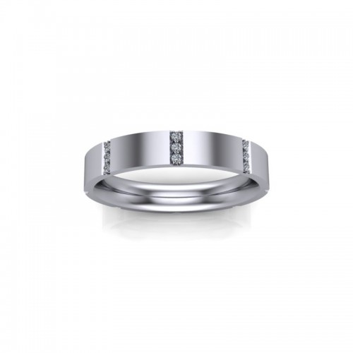 Willow - Ladies 9ct White Gold 0.10ct Diamond Fancy Channel Set Wedding Ring From £765