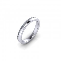 Lola - Ladies 18ct White Gold 0.20ct Diamond Pave Set Wedding Ring From £1145