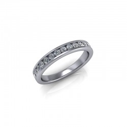 Amelia - Ladies 9ct White Gold 0.33ct Diamond Channel Set Wedding Ring From £845