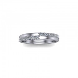 Millie - Ladies 9ct White Gold 0.25ct Diamond Pave Set Wedding Ring From £725