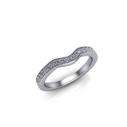 Ada - Ladies 18ct White Gold 0.25ct Diamond Pave Set Wedding Ring From £1045