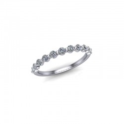 Violet - Ladies 9ct White Gold 0.33ct Diamond Rub Set Wedding Ring From £675