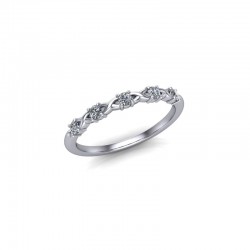 Eleanor - Ladies 18ct White Gold 0.15ct Diamond Claw Set Wedding Ring From £775
