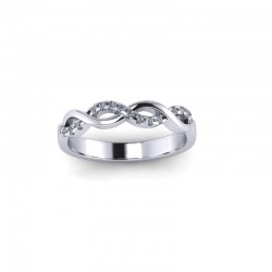 Summer - Ladies 18ct White Gold 0.10ct Diamond Claw Set Wedding Ring From £875