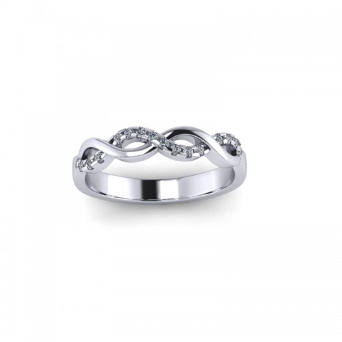 Summer - Ladies 9ct White Gold 0.10ct Diamond Claw Set Wedding Ring From £675