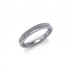 Isabella - Ladies 18ct White Gold 0.33ct Princess Diamond Channel Set Wedding Ring From £1175