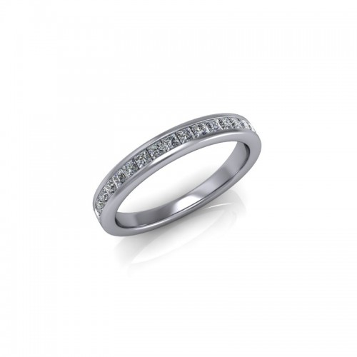 Isabella - Ladies Platinum 0.33ct Princess Diamond Channel Set Wedding Ring From £1345