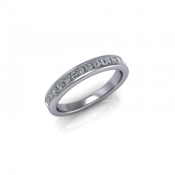 Sophia - Ladies 18ct White Gold 0.50ct Princess Diamond Channel Set Wedding Ring From £1245