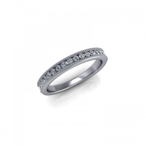 Lily - Ladies 18ct White Gold 0.25ct Diamond Channel Set Wedding Ring From £945